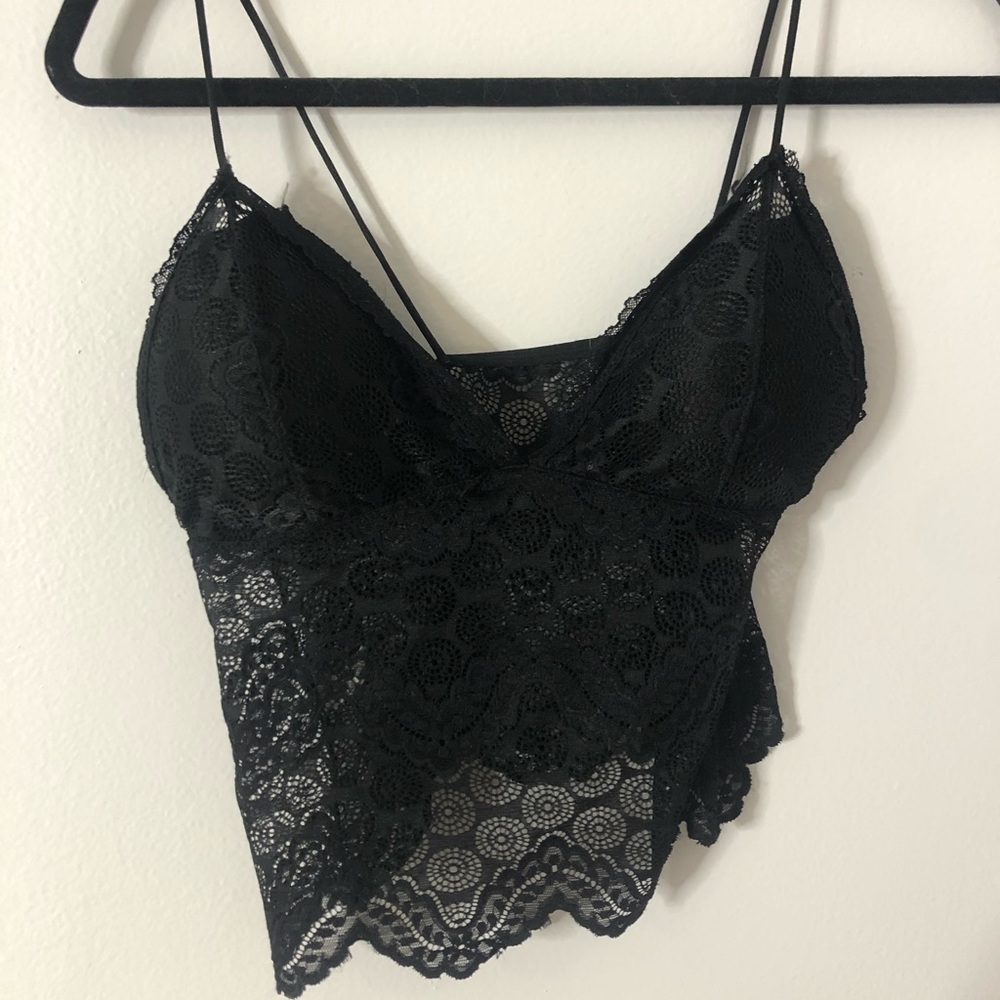 Black Lace Crop Top